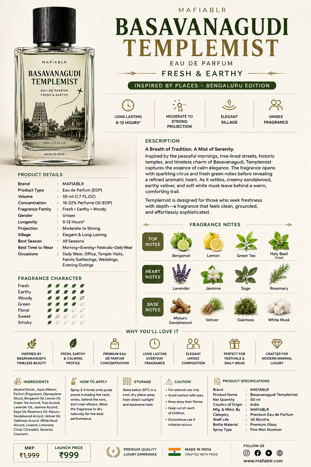 Basavanagudi Templemist – Eau de Parfum | 50ml